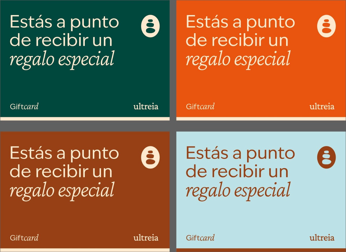 Los cuatro colores de la gift card de Ultreia