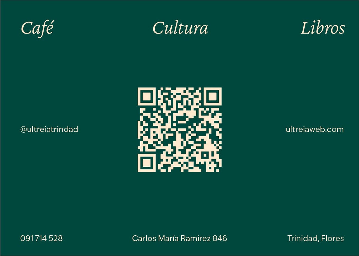 Dorso de la gift card: café, cultura y libros en Carlos María Ramírez 846, Trinidad
